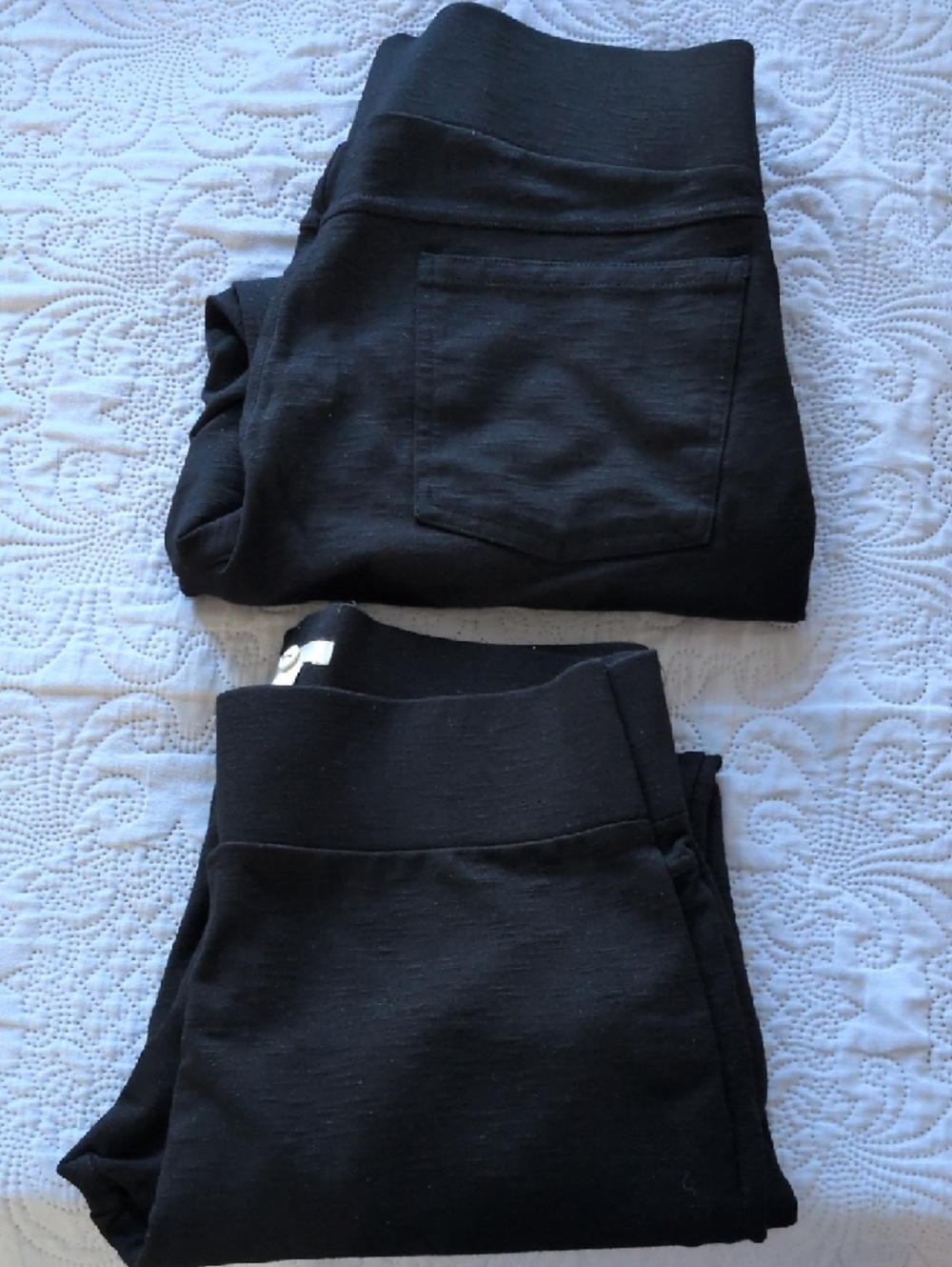 Matty M Black 2 Pairs Of Ankle-Length Slim Knit Pants, Size XL, See Description